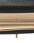 Shiny Lambskin Quilted Dynasty Wallet On Chain WOC Black
