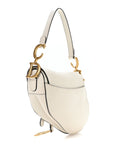 Grained Calfskin Saddle Bag White