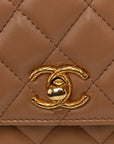 Calfskin Quilted Perfect Fit Wallet On Chain WOC Beige