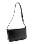 Shiny Calfskin Triomphe Shoulder Bag Black