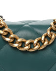 Lambskin Quilted Medium CHNL 19 Flap Green
