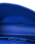 Lambskin Quilted Medium Double Flap Blue