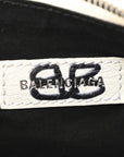 Agneau Arena Graffiti Le Cagole Shoulder Bag XS White Black