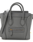 Baby Drummed Calfskin Nano Luggage Kohl