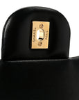 Lambskin Quilted Jumbo Double Flap Black