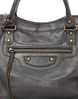 Pearlescent Goatskin Classic Gold Hardware City Bronze
