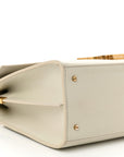 Smooth Calfskin Medium Classic Monogram Cassandra Top Handle Crema Soft Rouge Legion