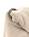 Lambskin Quilted Toy Loulou Puffer Monogram Chain Satchel Crema Soft