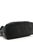 Lambskin Quilted Medium Loulou Puffer Monogram Chain Satchel Black