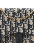 Oblique Saddle Chain Pouch Blue