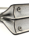 Iridescent Crystal Vitello Laminato Suede FF Petite Peekaboo I SEE U Satchel Cappuccino
