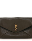 Grained Lambskin Large Cassandre Envelope Pouch Light Musk
