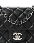 Lambskin Quilted Mini Rectangular Flap Black