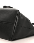 Vitello Daino Pocket Shopping Tote Black