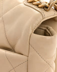 Lambskin Quilted Medium CHNL 19 Flap Beige