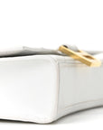 Shiny Box Calfskin Hourglass Chain Bag White