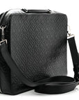 Calfskin Embossed TB Triple Stud Briefcase Black