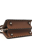 Cuoio Romano Raffia Woven Petite Peekaboo I SEE U Satchel Natural Gianduia