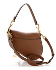 Grained Calfskin Saddle Bag With Strap Camello