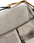 Calfskin Newspaper Printed Saddle Bag Black White