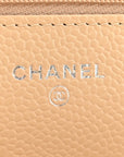 Caviar Quilted Wallet on Chain WOC Beige
