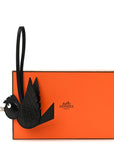 Epsom Chevre Mysore Swift Alligator Lizard Birdy Bag Charm Black