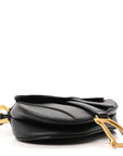 Grained Calfskin Mini Saddle Bag Black