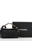 Crumpled Lambskin Quilted Small CC Links Shoulder Bag Black
