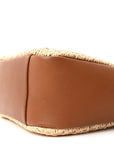 Raffia Calfskin Le 5 A 7 Small Hobo Natural Brick