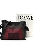 x Albers Nappa Calfskin Medium Flamenco Clutch Black Burgundy
