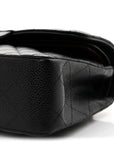 Caviar Quilted Small Double Flap Black