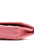 Caviar Quilted Wallet on Chain WOC Pink
