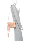Matte Goatskin Rubber Covered Classic Hardware Mini City Rose Poudre