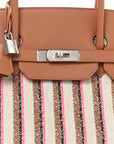 Toile Swift Broderie Shoulder Birkin Light 39 Gold Fauve Rose Pop Black