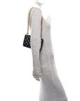 Lambskin Quilted Pillow Crush Wallet On Chain WOC Black