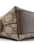 GG Supreme Monogram Textured Dollar Calfskin Web Small Ophidia Dome Shoulder Bag Beige Ebony New Acero
