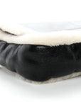 Lambskin Sheepskin Fur Large Baguette Black