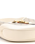 GG Supreme Monogram Azalea Calfskin Web Small Jackie 1961 Hobo Beige Ebony Mystic White