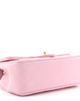 Lambskin Quilted Mini Rectangular Flap Pink