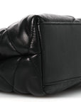 Lambskin Quilted Sade Puffer Envelope Clutch Black