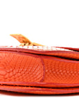 Snakeskin Medium Classic Box Flap Orange