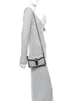 GG Supreme Monogram Textured Dollar Calfskin Mini Dionysus Chain Wallet Beige Blue