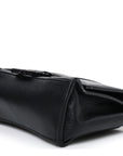 Shiny Box Calfskin Strass Hourglass Top Handle Bag XS Black