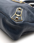 Chevre Gold Metallic Edge Hardware Town Bleu Nuit Dark Sea