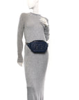 Caviar Quilted Filigree Waist Bag Blue