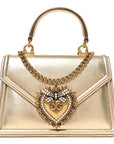 Metallic Nappa Small Devotion Envelope Top Handle Bag Gold