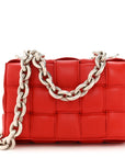 Lambskin Maxi Intreccio Padded Chain Cassette Crossbody Bag Nail Polish