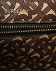 E-Canvas Monogram Stripe Book Tote Black Bridle Brown