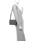 Grained Calfskin Maxi Intrecciato Cassette Crossbody Bag Deep Blue