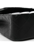 Lambskin Quilted Medium Double Flap Black